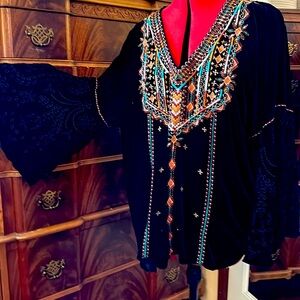 Johnny was velvet tunic top